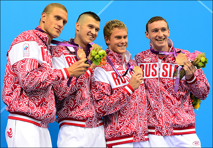 Россия (слева-направо: Гречин Андрей, Лобинцев Никита, Морозов Владимир, Изотов Данила)